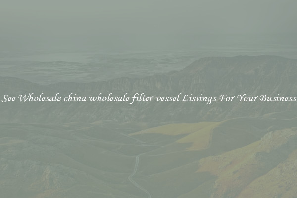 See Wholesale china wholesale filter vessel Listings For Your Business