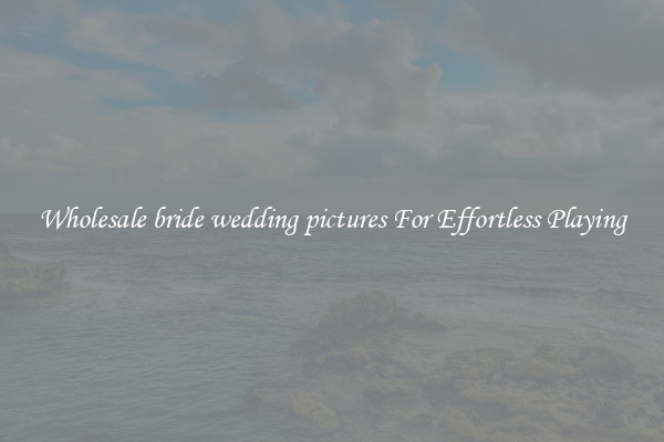 Wholesale bride wedding pictures For Effortless Playing