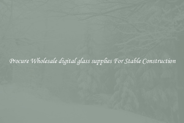 Procure Wholesale digital glass supplies For Stable Construction
