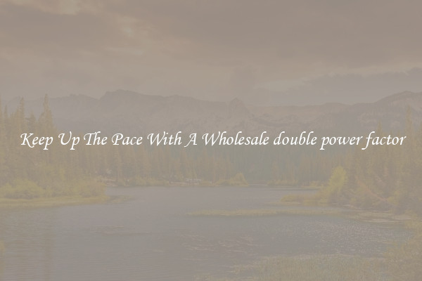 Keep Up The Pace With A Wholesale double power factor