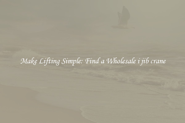 Make Lifting Simple: Find a Wholesale i jib crane