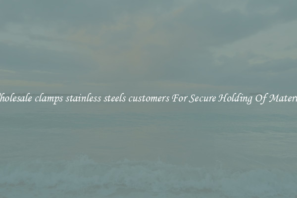 Wholesale clamps stainless steels customers For Secure Holding Of Materials