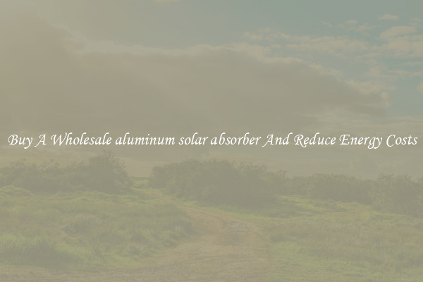 Buy A Wholesale aluminum solar absorber And Reduce Energy Costs