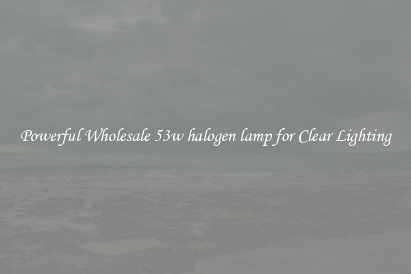 Powerful Wholesale 53w halogen lamp for Clear Lighting